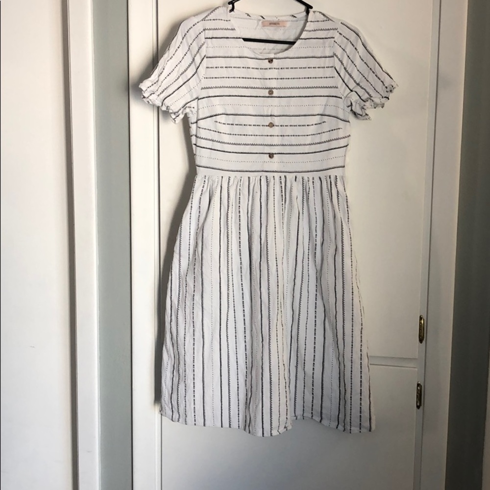 Black and White Aztec Pattern button up dress